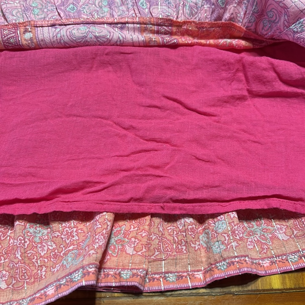 Size 7 Justice Pink Floral Paisley Print Full Length Lined Halter Maxi Dress - Picture 14 of 15